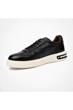 Greyder Erkek Siyah Hakiki Deri Sneaker Ayakkabı 4Y1Sa14810