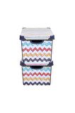 QUTU Style Box Colored Zigzag Plastik Dekoratif Kutu Seti - 2x 20 Litre