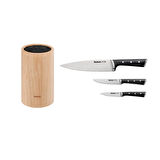 Tefal Ice Force Ahşap Standlı 3'lü Bıçak Seti