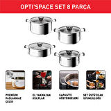Optispace 8 Parça Çelik Tencere Seti