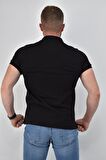 ZİDAN 3151 SADE - BATTAL POLO YAKA DAR KESİM TİŞÖRT - SİYAH