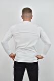 ZİDAN 4631 0 YAKA ERKEK UZUN KOL SWEATSHIRT - BEYAZ