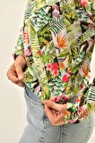 ZİDAN 306 DESENLİ KUMAŞ KAPŞONLU BAYAN SWEATSHIRT