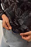 ZİDAN 306 DESENLİ KUMAŞ KAPŞONLU BAYAN SWEATSHIRT