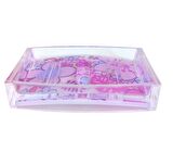 SABUNLUK PEMBE ÇİÇEKLİ AKRİLİK MODEL 12x8x2cm
