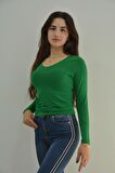 Zidan K-201 V Yaka Kadın Uzun Kol Sweatshirt