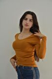Zidan K-202 V Yaka Kadın Uzun Kol Büyük Beden Sweatshirt