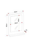 Safir Stil 60X45 Beyaz Raflı Banyo Aynası