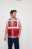 Orange Safety Mühendis Tipi İkaz Yeleği Kırmızı