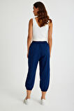 Barbora Keten Günlük Pantolon Beli Lastikli Bağcıklı Ln15lacivert7
