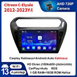 Citroen-C-Elysée-2012-2023Yıl 1GB Ram 16GB Hafıza 9 İnç Android 14 Cihaz Kablosuz Carplay Kablosuz Android Auto Multimedya Navigasyon Double Teyp Araç Monitor Ekran 