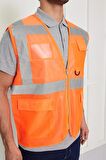 Orange Safety Mühendis Tipi İkaz Yeleği (TURUNCU)