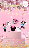 Minnie Mouse Temalı Pasta Üstü Figür Set