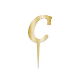 C Harfi Altın Pleksi Pasta Süsü 7 cm