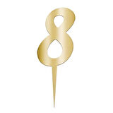 8 Rakam Altın Pleksi Pasta Süsü 7 cm