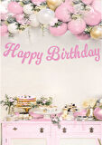 Happy Birthday Pembe Kaligrafi Banner
