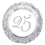 25 Yaş Folyo Balon 17 inç 43 cm