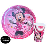 Minnie Mouse Karton Tabak Bardak 8 li Set
