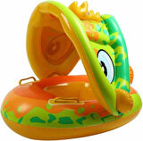 DİNOZOR ŞEKİLLİ BABY FLOAT  BEBEK YÜZME SİMİDİ GÜNEŞLİKLİ KAPANIR AÇILIR DİNO YEŞİL