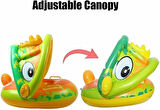 DİNOZOR ŞEKİLLİ BABY FLOAT  BEBEK YÜZME SİMİDİ GÜNEŞLİKLİ KAPANIR AÇILIR DİNO YEŞİL