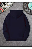 Ayın Evreleri Baskılı Kapüşonlu Sweatshirt