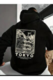 Tokyo Sırt baskılı Kapüşonlu Sweatshirt