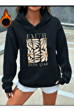 Faith Over Baskılı Kapüşonlu sweatshirt