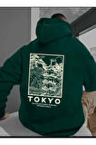 Tokyo Sırt baskılı Kapüşonlu Sweatshirt