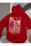 Tokyo Sırt baskılı Kapüşonlu Sweatshirt