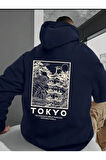 Tokyo Sırt baskılı Kapüşonlu Sweatshirt