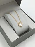 Çelik Çift Taraflı Tek Yoncalı Sedef Kolye Van Cleef Model Trkolye50340