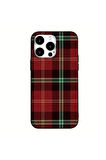 İPHONE 14 UYUMLU EKOSE DESENLİ SİLİKON KILIF
