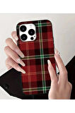 İPHONE 15 UYUMLU EKOSE DESENLİ SİLİKON LILIF