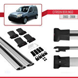 Citroen Berlingo (M59) 2003-2008 Arası ile Uyumlu FLY Model Ara Atkı Tavan Barı Gri 2 Adet