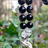 2114 Druze Akik Obsidyen kristal Kuvars el yapımı kolye