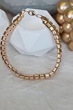 Çelik Tek Sıra Üç Boyutlu Gold Halhal 25 cm