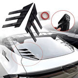 3D Sportif Üniversal Her Araca Uyumlu Arka Cam Havalandırma Venti Air Scoop İthal Dekor Ventil 2 Parça Siyah Sağ Sol Takım
