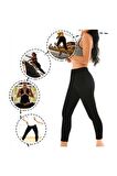 Kadın Siyah Termal Sauna Tayt + Atlet Takım