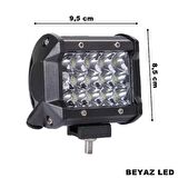 Off Road Led Lamba Delici Yayıcı Beyaz Kare Sis Farı Projektör 45W 12 Led Metal Arazi Çalışma Lambası 1 Adet