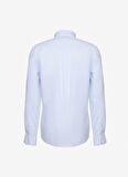 Slim Fit Klasik Yaka Mavi Erkek Gömlek BBSP23MSH089