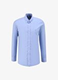 Brooks Brothers Slim Fit Düğmeli Yaka Mavi Erkek Gömlek BBSS24MSH006