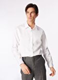 Slim Fit Klasik Yaka Beyaz Erkek Gömlek BBSS24MSH029