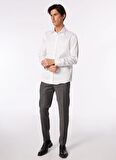 Slim Fit Klasik Yaka Beyaz Erkek Gömlek BBSS24MSH029