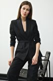 DeFacto Regular Fit Kuşaklı Basic Düz Blazer Ceket E7346AX25SPBK81
