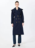 Sorbe Lacivert Kadın Trençkot MASCULINE TRENCH 9018