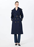 Sorbe Lacivert Kadın Trençkot MASCULINE TRENCH 9018