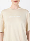 Sorbe Bisiklet Yaka Bej Kadın T-Shirt THE RELAX TSHIRT 4010