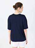 Sorbe Bisiklet Yaka Lacivert Kadın T-Shirt THE RELAX TSHIRT 4010