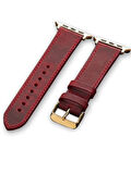 Akıllı saat Uyumlu   Deri Saat  Kordonu   34mm /42mm  kırmızı  aparatlı