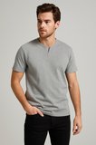 2124 Henley Tişört Basic Casual T shirt